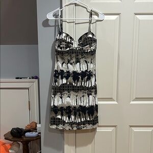Tommy Bahama Black and White Tropical Mini Dress